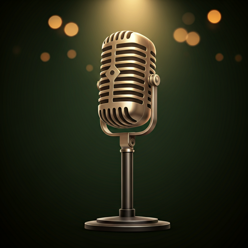 Vintage microfoon in warme studiobelichting
